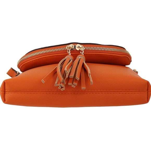 Vegan Medium Crossbody Handbag with Tassel - Picture 5 of 7